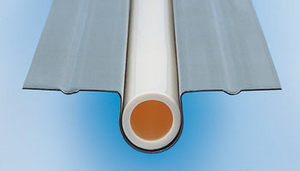 Wärmeleitblech mit eingelegtem Heizrohr DIFFUFLEX-S 14,5 x 1,8 mm aus Polybuten